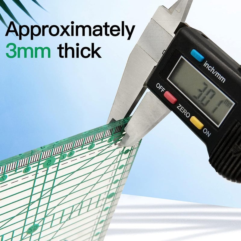 MANUFORE 15 x 30cm Sewing Acrylic Ruler Anti-Slip Metric Ruler DIY Quilting Tools with Clear Printed Lines for Precise Cutting - Image 3